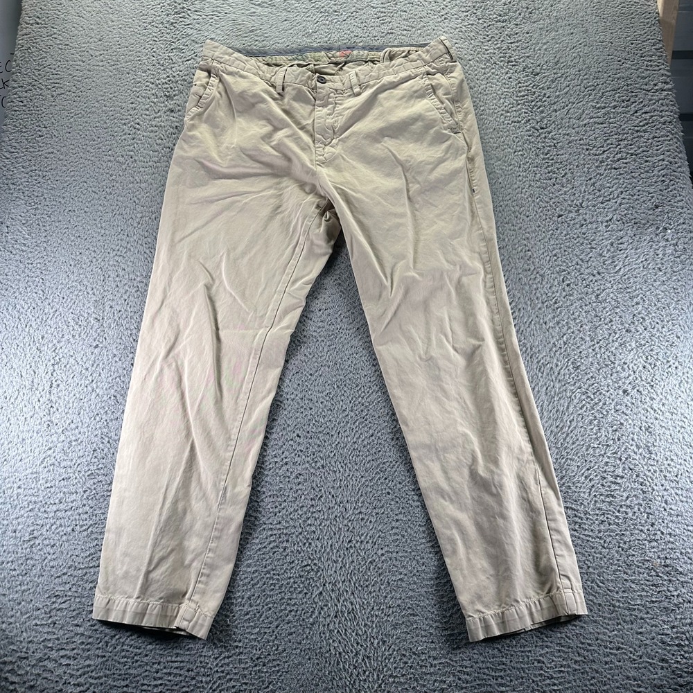Tommy Bahama Pants Mens 38x32 Beige Cotton Khakis Straight Leg Beach Resort Wear